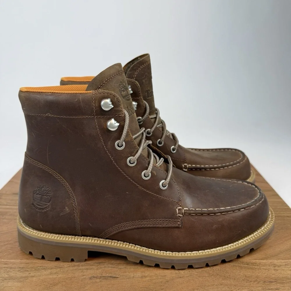 New Mens‎ Timberland Redwood Falls Mid Lace Waterproof Leather Boots Size 8.5 M
